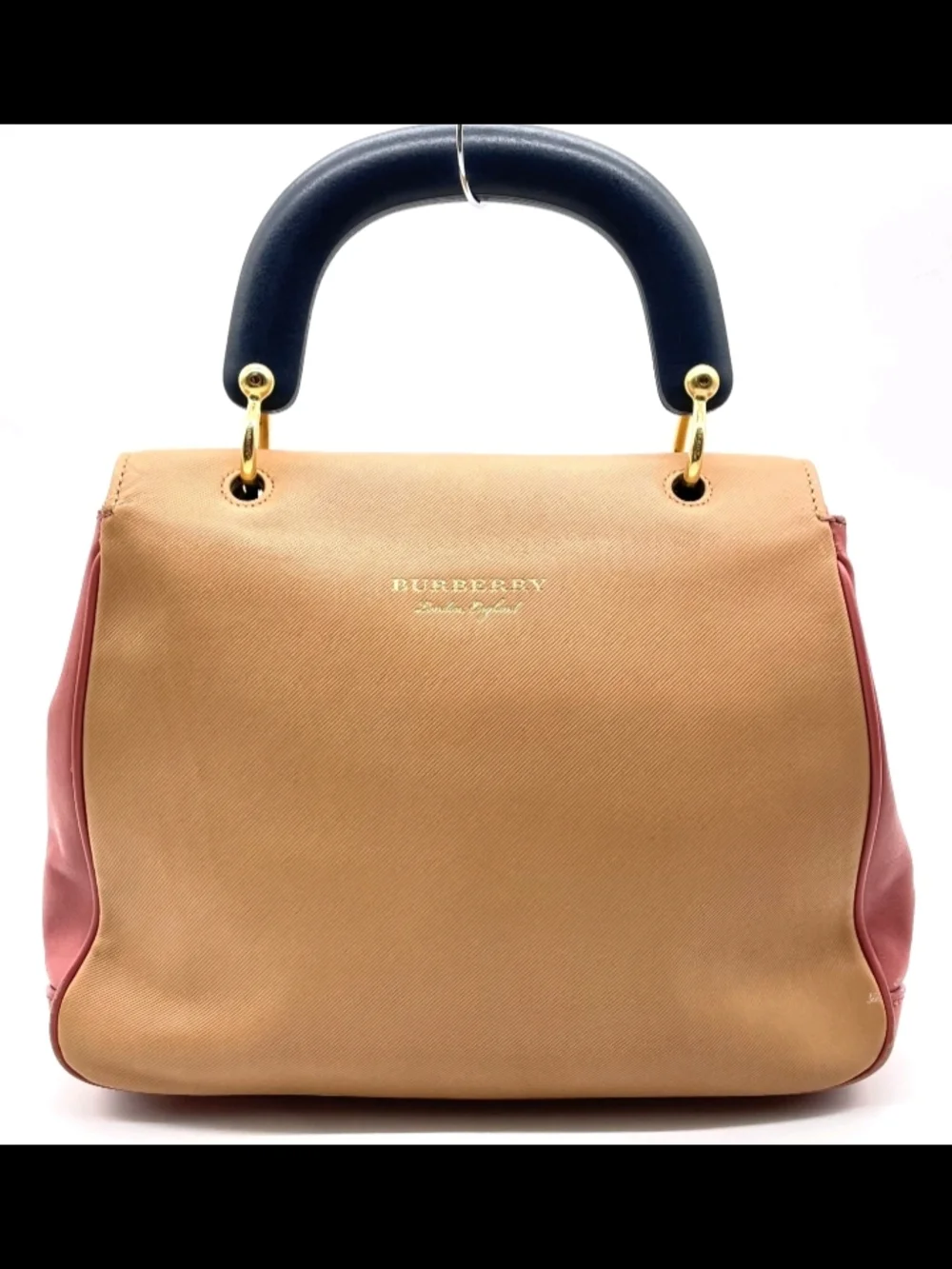 SALE! Burberry DK88 Tri Color Leather Medium 2 Way Top Handle Bag - Picture 3 of 16